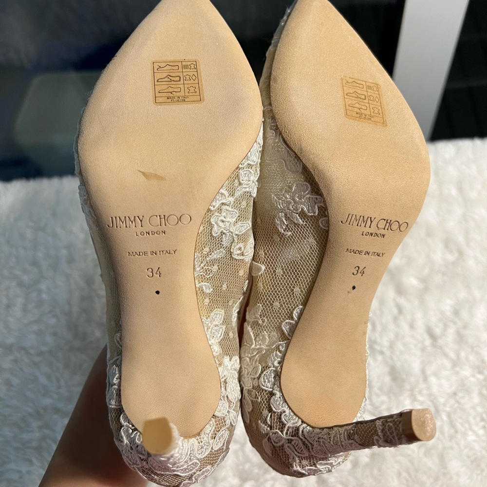 Jimmy Choo Romy 85 Lace Pumps - Picture 7 of 8